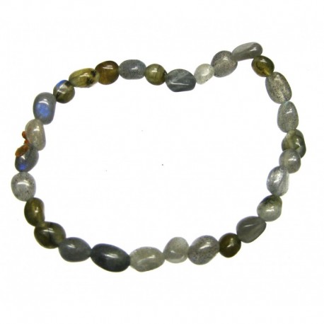 Nugget-Armband kleine Steine Labradorit grün 6-8 mm