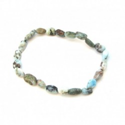 Nugget-Armband kleine Steine Larimar B 6-8 mm