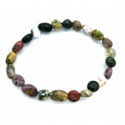 Nugget-Armband kleine Steine Ozean-Achat (Chalcedon) 6-8 mm