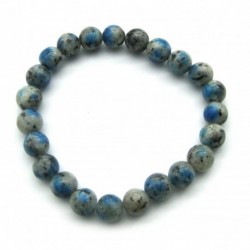 Kugel-Armband Azurit in Gneis K2-Stein 8 mm