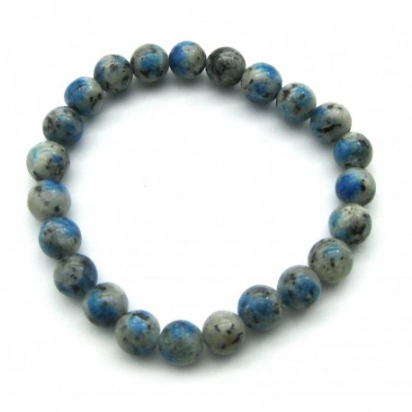 Kugel-Armband Azurit in Gneis K2-Stein 8 mm