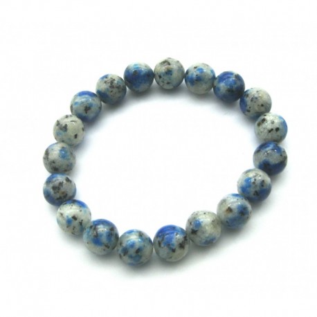Kugel-Armband Azurit in Gneis K2-Stein 10 mm