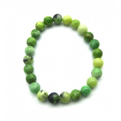 Kugel-Armband Serpentin grün gefleckt opak 8 mm