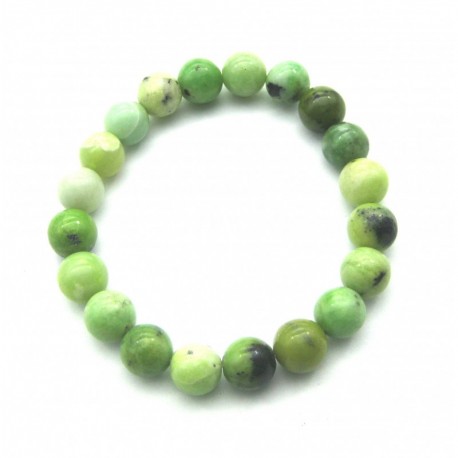 Kugel-Armband Serpentin grün gefleckt opak 10 mm