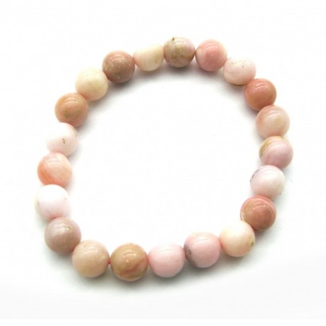 Kugel-Armband Opal pink rosa 10 mm