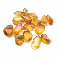 Trommelsteine Tangerine (Bergkristall behandelt) mit Klüften VE 100 g