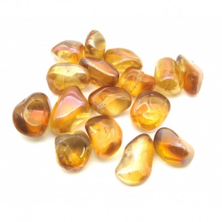 Trommelsteine Tangerine (Bergkristall behandelt) mit Klüften VE 100 g