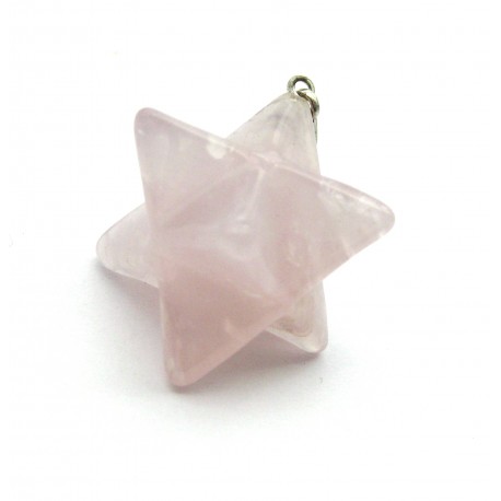Merkaba Rosenquarz 2 cm mit Öse