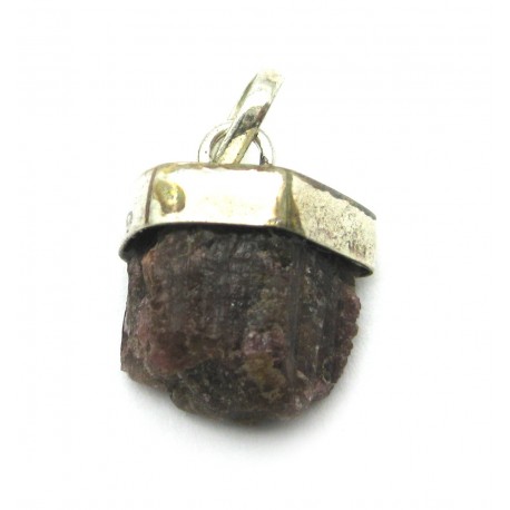 Anhänger Rubin Kristall 10 - 20 mm 925er Silberkappe