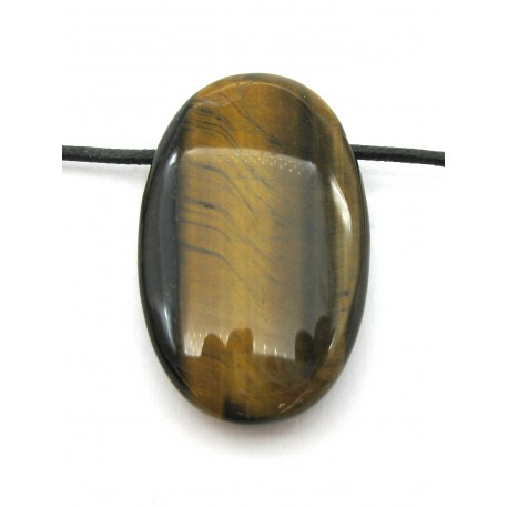 Linsenstein Tigerauge gebohrt