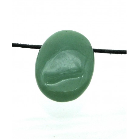 Linsenstein Grünquarz gebohrt