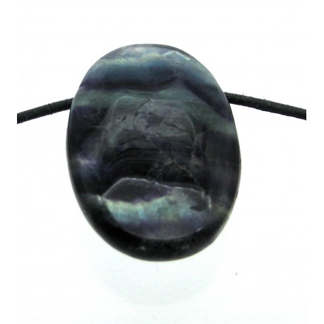 Linsenstein Fluorit gebohrt