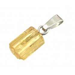 Rohstein-Anhänger Goldtopas 1-1,5 cm mit 925er Silber-Öse