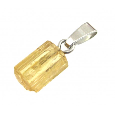 Rohstein-Anhänger Goldtopas 1-1,5 cm mit 925er Silber-Öse