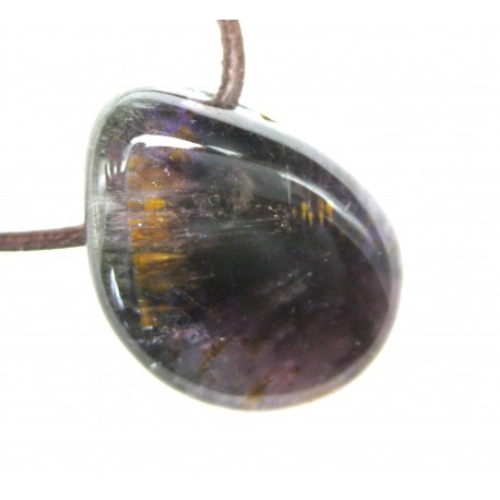 Trommelstein gebohrt Kakoxenit