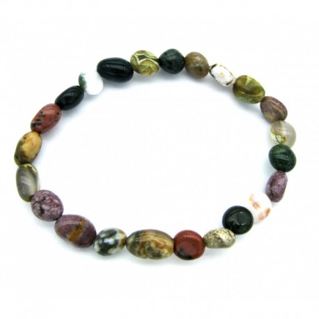 Nugget-Armband kleine Steine Ozean-Achat (Chalcedon) 5-6 mm