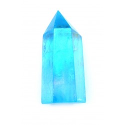 Bergkristall Spitze poliert Aqua Aura (bedampft) 5-6 cm