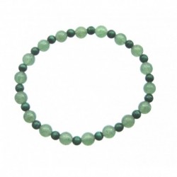 Kugel-Armband Grünquarz 6 mm Malachit stabilisiert 4 mm