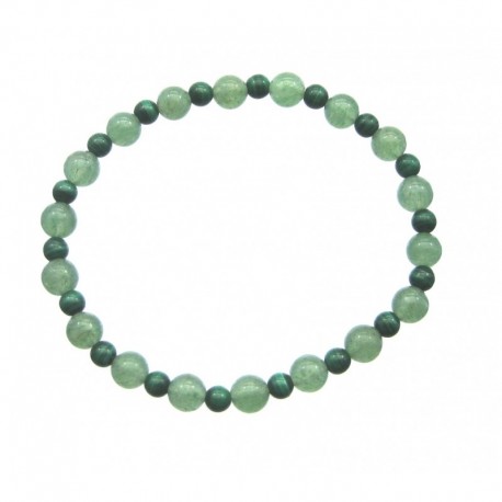 Kugel-Armband Grünquarz 6 mm Malachit stabilisiert 4 mm