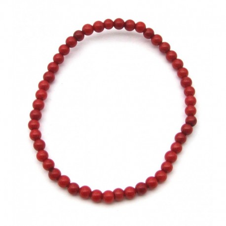 Kugel-Armband Koralle Bambuskoralle (gefärbt, stabilisiert) 4 mm