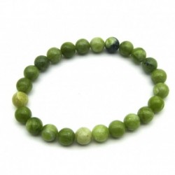 Kugel-Armband Serpentin oliv-grün 8 mm