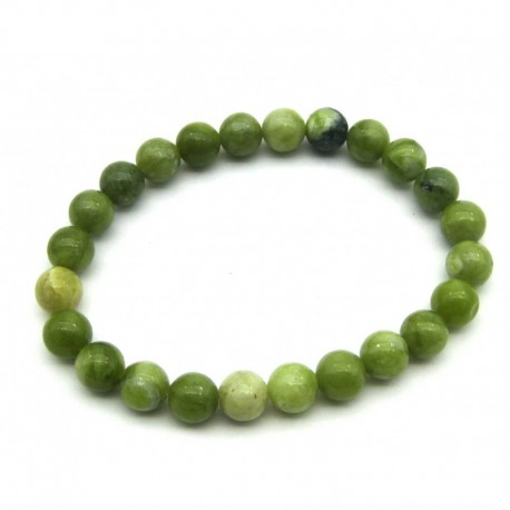 Kugel-Armband Serpentin oliv-grün 8 mm