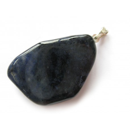 Trommelstein-Anhänger Dumortieritquarz 925er Silber