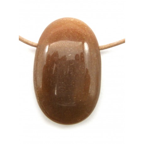 Linsenstein Mondstein beige gebohrt