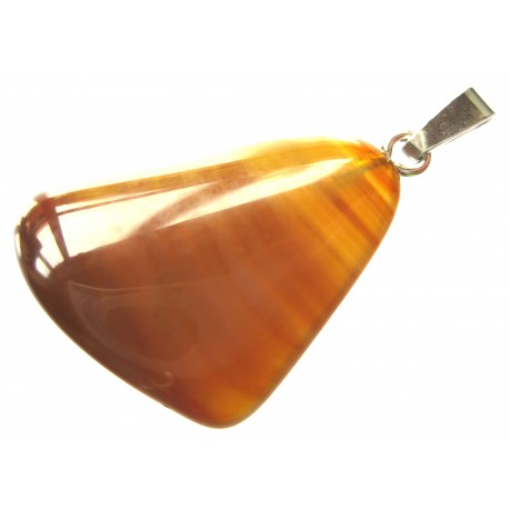 Trommelstein-Anhänger Sarder 925er Silberöse