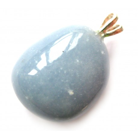 Trommelstein-Anhänger Angelith (Anhydrit) 925er Silber