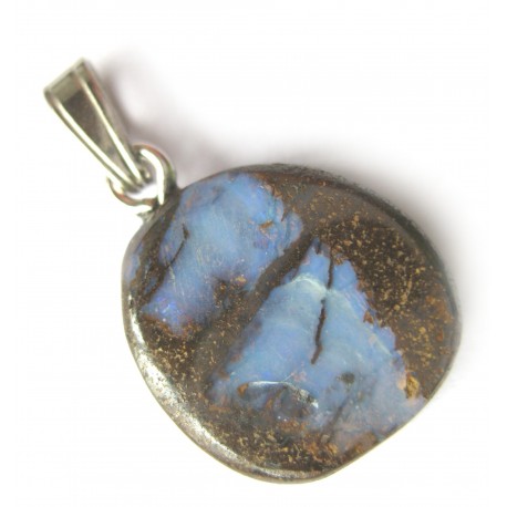 Trommelstein-Anhänger Opal Boulder 925er Silber