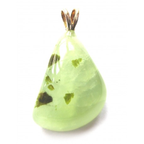 Trommelstein-Anhänger Prehnit 925er Silber