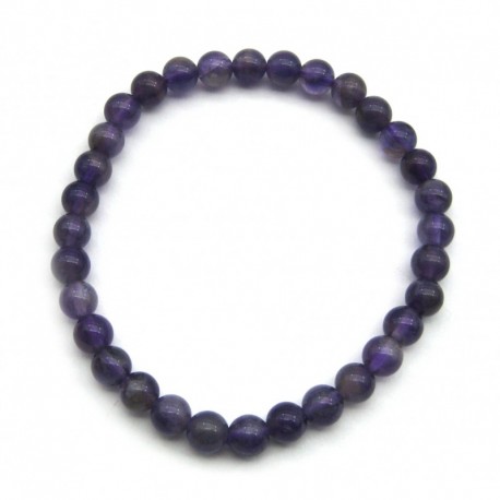 Kugel-Armband Amethyst dunkel AB 6 mm