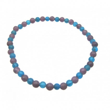 Kugel-Armband Lepidolith Apatit 4 mm