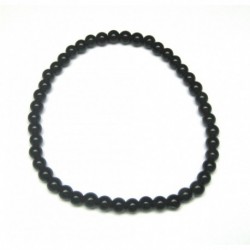 Kugel-Armband Obsidian schwarz 4 mm