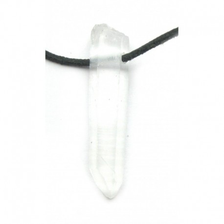 Rohstein gebohrt Bergkristall Spitze schmal 3 - 4 cm