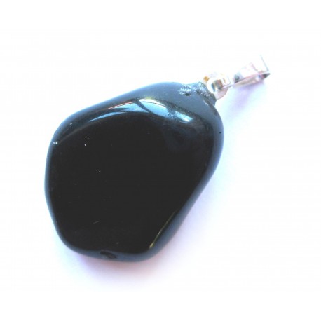 Trommelstein-Anhänger Onyx  925er Silber