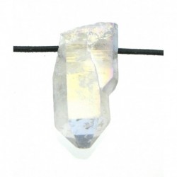 Rohstein-Anhänger gebohrt Angel Aura (Bergkristall behandelt) 2,5-3,5 cm