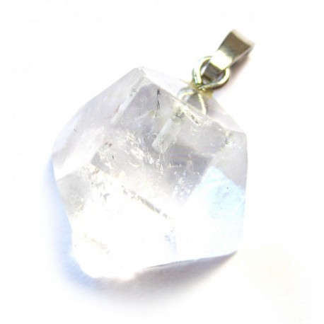 Anhänger Apophyllit weiß Kristall 1 - 1,5 cm 925er Silber-Öse