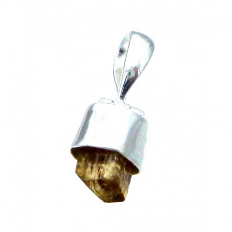 Anhänger Rohstein Goldtopas mini 0,5 cm 925er Silber-Öse