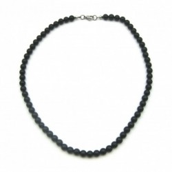 Kugel-Kette Schungit (Steinkohle) 6 mm 45cm lang