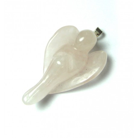 Engel-Anhänger Rosenquarz 2,5 cm Metall-Öse