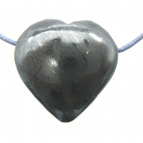 Herz gebohrt Schungit (Steinkohle) 30 mm
