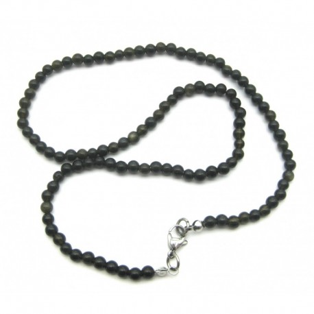 Kugel-Kette Obsidian Gold 4 mm 45 cm lang