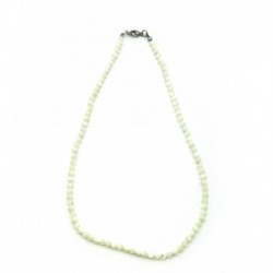 Kugel-Kette Perlmutt weiß 4 mm 45 cm lang