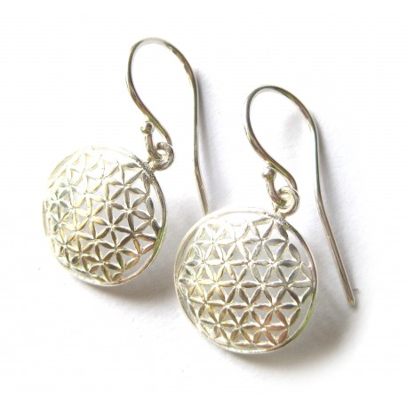 Ohrhänger Paar Blume des Lebens 16 mm Silber