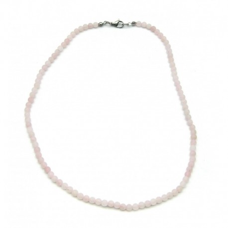Kugel-Kette Rosenquarz matt 4 mm 45 cm lang