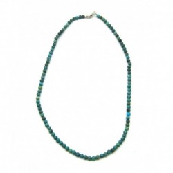 Kugel-Kette Türkis stabilisiert 4 mm 45 cm lang mit 925er Silber-Verschluß