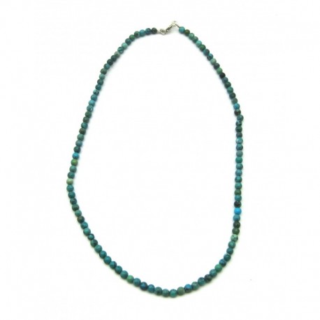 Kugel-Kette Türkis stabilisiert 4 mm 45 cm lang mit 925er Silber-Verschluß