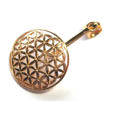 Donut-Halter Blume des Lebens 30 mm Silber rosévergoldet